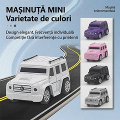 Ceas cu Mini Mașină de Jucărie cu Telecomandă pentru Băieți, Mașinuță Electrică din Aliaj Metalic cu Lumini LED Ambientale, Încărcare USB, Cadou Copii