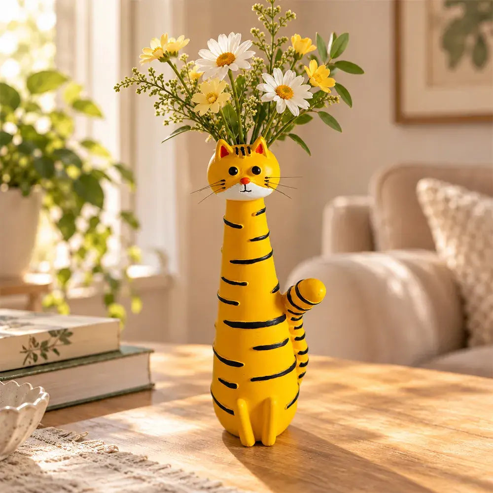 🐱 Vază Decorativă din Rășină în Formă de Pisică · Pictată Manual · 6 Modele Unice · Ideală pentru Flori Proaspete sau Uscate · Cadoul Perfect pentru Iubitorii de Pisici!