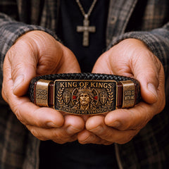 ✝️ Brățară religioasă „Regele Regilor” – brățară creștină reglabilă – cadou