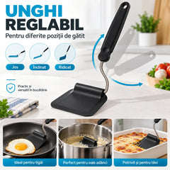🍳 Spatulă Reglabilă pentru Gătit cu Capete Interschimbabile – Unghi Flexibil, Fără Zgârieturi, Ideală pentru Tigăi, Oale Adânci și Tăvi!