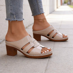 🛍️ Eleganță de Vară! Saboți Moderni cu Toc Gros și Decupaje | 36-43