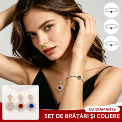 💎 [Bratară + Lănțișor] Set de bijuterii elegante și premium cu diamante