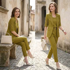 🏆【Jachetă + Maiou + Pantaloni】Set Fashion Casual din 3 Piese