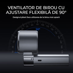 Ventilator portabil cu răcire 2026 | Efect de gheață · 100 viteze | Mini ventilator pliabil