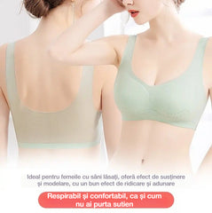 👙【Set de 3 bucăți】Sutien fără cusături din material tip mătase rece, respirabil și cu efect de susținere și modelare 【40–120 kg】