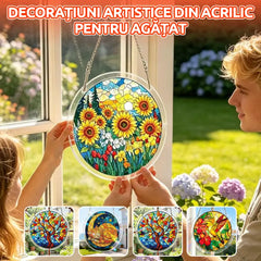 🌻☀Puzzle acrilic suspendat pentru fereastră de curte