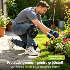 Limba Română: Set Genunchiere Profesionale Multiscop cu Cataramă Rapidă și Benzi Reflectorizante – Protecție Anti-Cădere pentru Moto, Reparații Auto, Gresie și Construcții