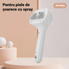 🐱🐕 Periuță de îndepărtare a părului cu spray, 2 în 1, pentru pisici și câini