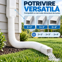 🏡 Extensie Flexibilă și Extensibilă pentru Burlan (22–63 inchi) – Protejează Fundația Casei și Redirecționează Eficient Apa de Ploaie!
