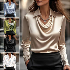 🔥🔥✨Egyszerű női ing mintával és lehajtható gallérral