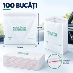 🚗 Păstrează Mașina Curată și Ordonată! Set de 100 Saci Auto pentru Gunoi, Autoportanți și Impermeabili! Cu Banda Adezivă și Închidere Etanșă · Fără Scurgeri · Perfecți pentru Mașină, Casă și Birou!