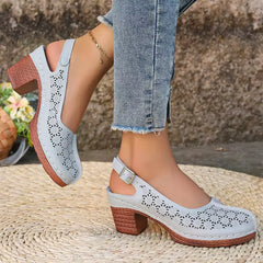 Pantofi de Damă cu Toc Gros, Stil European 2026: Design Retro Decupat, Piele Moale Respirabilă și Confort Maxim (Mărimi 36-43)