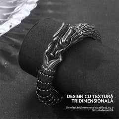 【Stil Masculin 2026】Brățară Gotică cu Solzi de Dragon și Închizătoare Cap de Dragon, Lanț Gros Retro Punk, 3 Lungimi Disponibile! 🐉⛓️