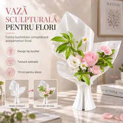 🌸 Vază Sculpturală 3D Tip Buchet – Design modern, textură satinată și eleganță pentru casa ta! ✨🏠