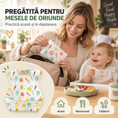 👶 Set 30 Bavete de Unică Folosință pentru Bebelauși – Cu Buzunar 3D, Impermeabile și Absorbante! Practic Acasă și În Călătorii!