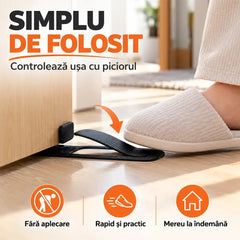 🚪 Opritor Inovator pentru Ușă cu Acționare cu Piciorul · Fără Aplecare · Design Compact și Elegant · Set Practic pentru Toată Casa!
