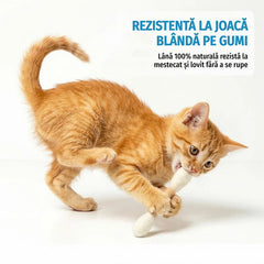 【6 buc】Jucărie pentru Pisici din Pâslă de Lână, Model Bețișor de Bumbac Gigant cu Catnip (Iarba Mâței), Rezistentă la Mușcături, pentru Relaxare și Joacă Interactivă