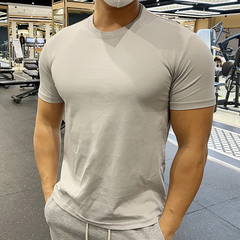 🎁✨ 【Cumpără 1, primești 1 gratuit】Tricou bărbătesc cu guler rotund, în culoare solidă, absorbant de transpirație și respirabil【S-5XL】