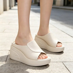 【Piele Naturală Nouă Îmbunătățită】Papuci Eleganți Premium din Piele Naturală cu Talpă Moale