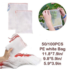 🌿【Set de 50 bucăți】Plasă anti-muște de fructe / plasă de protecție pentru păsări – protejează florile, plantele, fructele și legumele