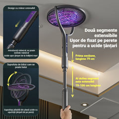 Noul aparat electric de vânătoare a țânțarilor, extensibil și rotativ, cu funcție dublă de lampă de atragere a țânțarilor, model de uz casnic cu încărcare prin priză