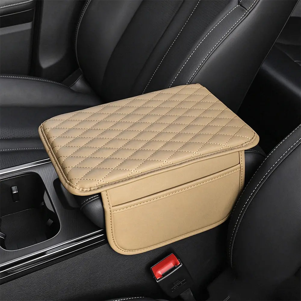 🚗 Suport Ergonomic Universal pentru Cotieră Auto · Cu Buzunare De Stocare · Piele Ecologică · Montare Rapidă!