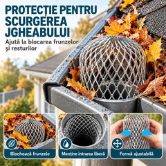 🍂 Set 10 Bucăți Protecție Anti-Înfundare pentru Jgheaburi și Burlane · Din Aliaj de Aluminiu · Formă Ajustabilă · Instalare Simplă Fără Unelte!
