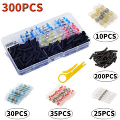 🔥 Set 300 Piese Conectori Termocontractabili cu Lipire – Impermeabil IP67, Fără Sertizare! Conexiune Sigură prin Încălzire, include Instrument de Dezizolare – Pentru Auto, Moto, Casă și Exterior!
