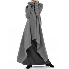 🔥【50% kedvezmény】👗【S-5XL】Női aszimmetrikus hosszú ujjú kapucnis ruha