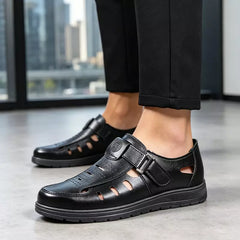 【Se oferă în plus 5 perechi de șosete gratuite】Pantofi bărbătești business-casual, cu design decupat——Piele naturală de vacă selectată