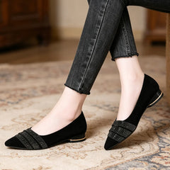Pantofi Stileto Josi cu Piele Întoarsă și Sclipici – Eleganță pariziană și confort absolut pentru întreaga zi la birou!