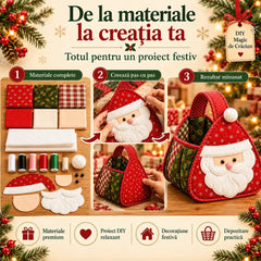 🎄 Kit DIY Coșuleț Festiv de Crăciun – Creează-ți propriul decor de sărbători simplu și relaxant! ✂️✨