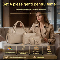 👜 Set 4 piese genți pentru femei, model nou 2026 | Genți de zi la modă, ușor de asortat