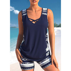 👙Costum de baie din două piese, cu imprimeu, uscare rapidă și design modern
