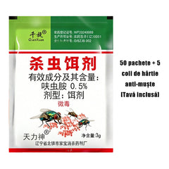 🦟【50 plicuri】Insecticid sigur și non-toxic pentru muște – indispensabil pentru ferme!
