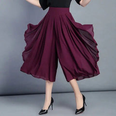 2026 New Fashion Ice Silk Pantaloni din șifon subțiri cu talie înaltă