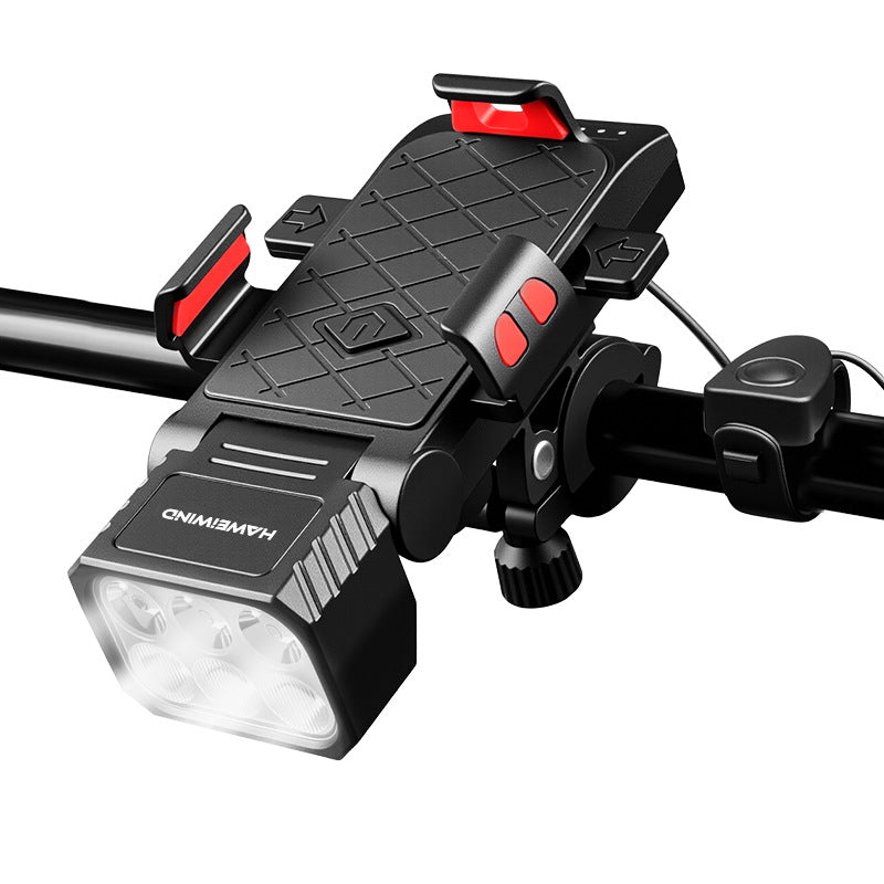 🚲💡Difuzor 4 în 1, lumină și suport de telefon pentru bicicletă de munte, reîncărcabil.