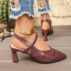 Pantofi Eleganți cu Broderie și Decupaje – Rafinament și Confort Fără Oboseală! ✨👠
