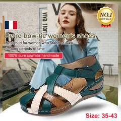 【35-43】Sandale cu platformă din piele moale gol pentru damă