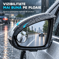 🌧️ Protecție Oglindă Auto 2 în 1 (Set 2 bucăți) – Protecție împotriva ploii și Oglindă Unghi Mort 360°! 🚗✨