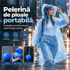 🌧️ Set 6 Pelerine de Ploaie Portabile în Sferă cu Cârlig – Fii mereu pregătit pentru ploaie! 🎒☔