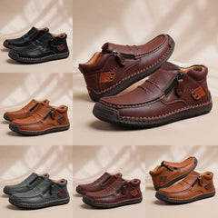 【50% OFF🔥7 napon belül kézbesítjük🔥】Férfi prémium bőr outdoor cipő – kézzel varrott, bebújós fazon, magas szár, 38–48