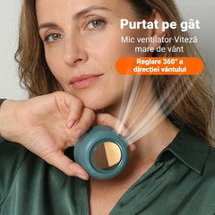 【2 buc】Mini Ventilator Portabil cu Clip pentru Haine, Rotație Ajustabilă 360°, Răcorire Ultra-Silențioasă, Flux de Aer Natural și Sănătos, Reîncărcabil USB