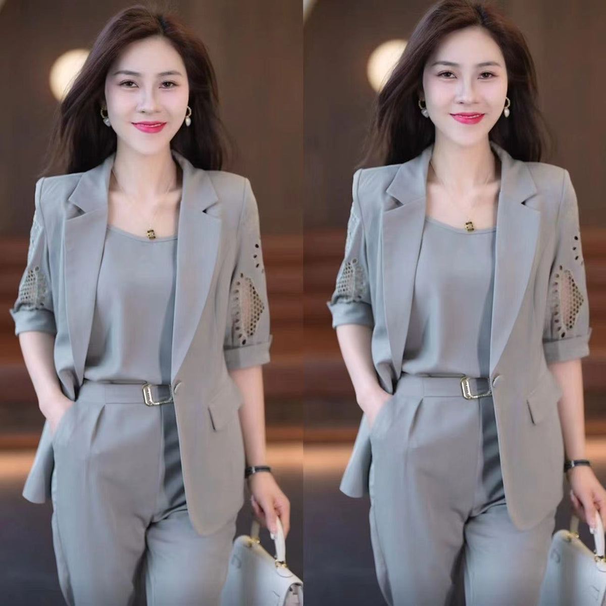 【Jachetă+tricou+pantaloni】 Set Complet din 3 Piese: Jachetă, Tricou și Pantaloni – Stil Casual Versatil și Confortabil