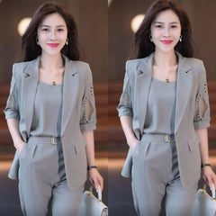 【Jachetă+tricou+pantaloni】 Set Complet din 3 Piese: Jachetă, Tricou și Pantaloni – Stil Casual Versatil și Confortabil
