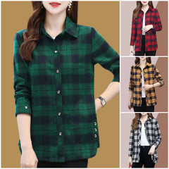 🎁【L–5XL】Női divatos kockás ing – laza, karcsúsító és könnyen kombinálható