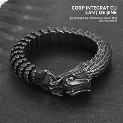 【Stil Masculin 2026】Brățară Gotică cu Solzi de Dragon și Închizătoare Cap de Dragon, Lanț Gros Retro Punk, 3 Lungimi Disponibile! 🐉⛓️