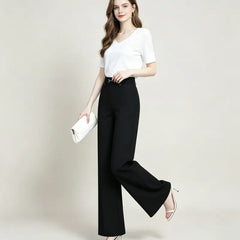 【M-4XL】Pantaloni drepți noi de înaltă calitate, pantaloni casual de îmbrăcăminte exterioară de vară, pantaloni simpli subțiri cu talie înaltă