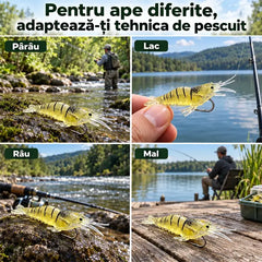 🎣 Momeală Realistă, Gata de Pescuit! Set de 30 Creveți Artificiali cu Cârlig Integrat! Aspect Super-Realist · Material Flexibil PVC · Momeală Ideală pentru Orice Apă!
