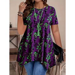 【S-5XL】Bluză lejeră cu imprimeu floral｜Bumbac respirabil, confortabilă și potrivită pentru orice siluetă